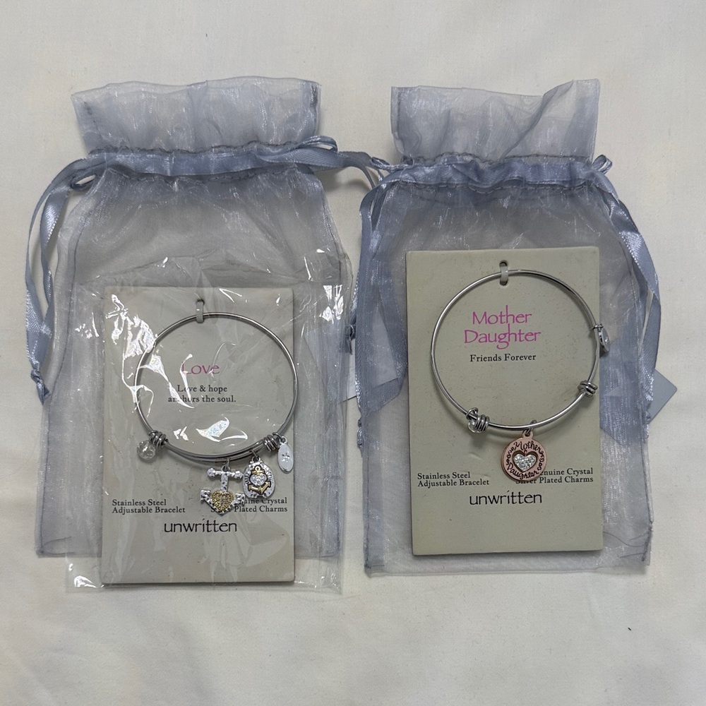 Unwritten Silver and Rose Gold Mother Daughter Bracelets